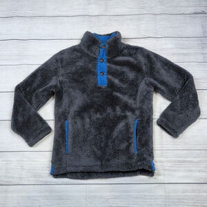 7/8 Mini Boden Gray Sherpa Pullover